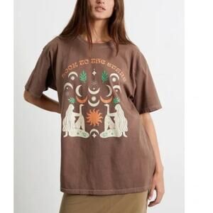Golden Hour Look to the Stars Cotton Mocha Brown T Shirt